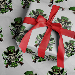 Irish Cowboy Skeleton Wrapping Paper Roll St Patricks Day Party Gift TS12 White Print Your Wear