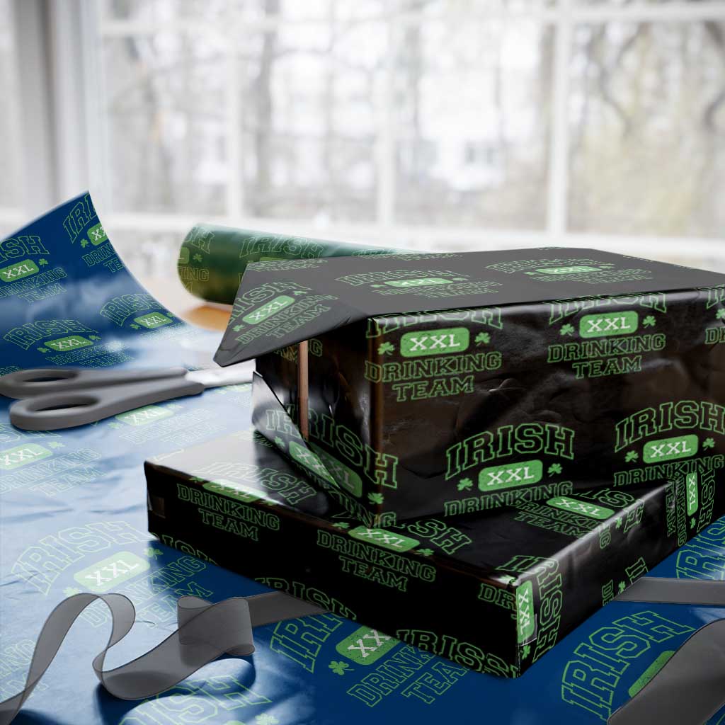 Irish Drinking Team XXL Funny St Patricks Day Party Squad Wrapping Paper Roll TS02 Black Print Your Wear