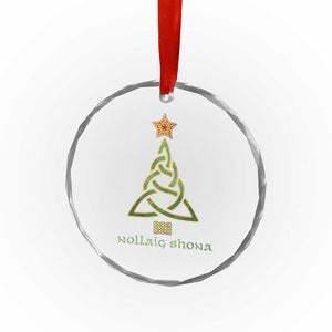Irish Gaelic Christmas Nollaig Shona Crystal Glass Ornament Celtic Knot Christmas Tree - Print Your Wear