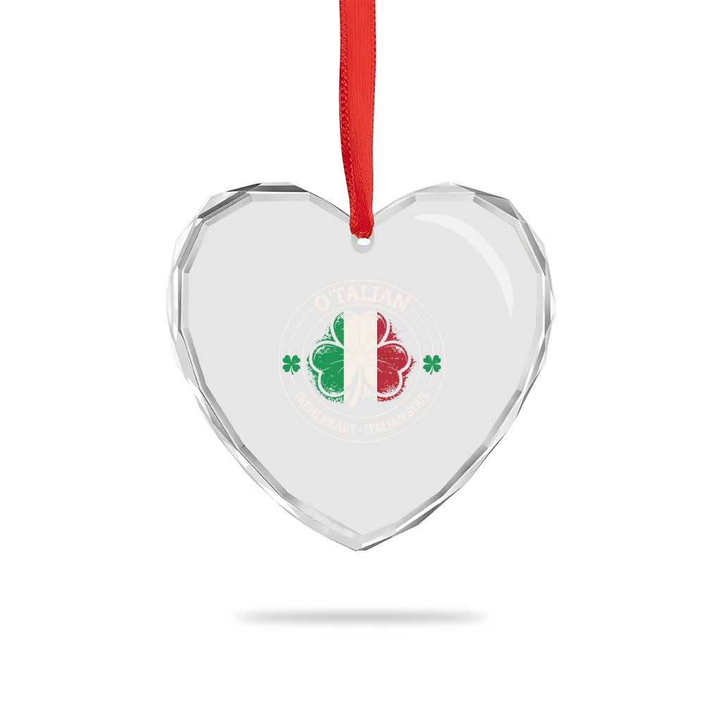Irish Italian Pride Heart Crystal Glass Ornament O'Talian Irish Heart Italian Soul St Patricks Day TS11 Print Your Wear