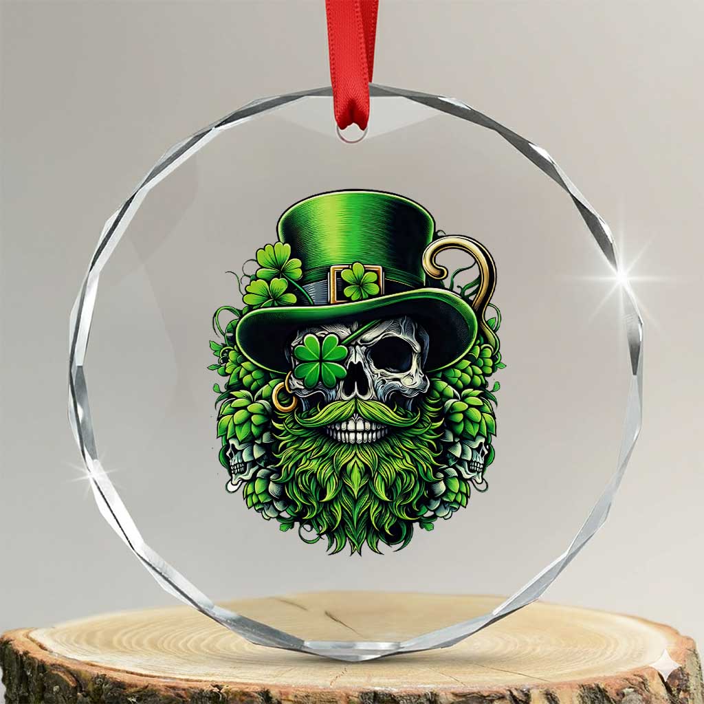 Irish Leprechaun Skull Crystal Glass Ornament St Patricks Day Party Gift TS12 Transparent Glass 3'' Circle Print Your Wear