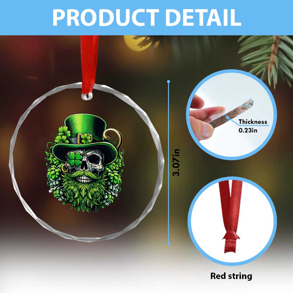 Irish Leprechaun Skull Crystal Glass Ornament St Patricks Day Party Gift TS12 Print Your Wear