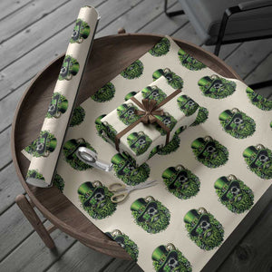 Irish Leprechaun Skull Wrapping Paper Roll St Patricks Day Party Gift TS12 Beige Print Your Wear