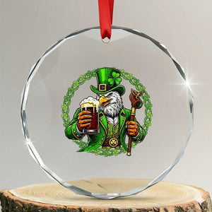 Irish Patriotic Eagle Leprechaun Crystal Glass Ornament St Patricks Day Gift TS12 Transparent Glass 3'' Circle Print Your Wear