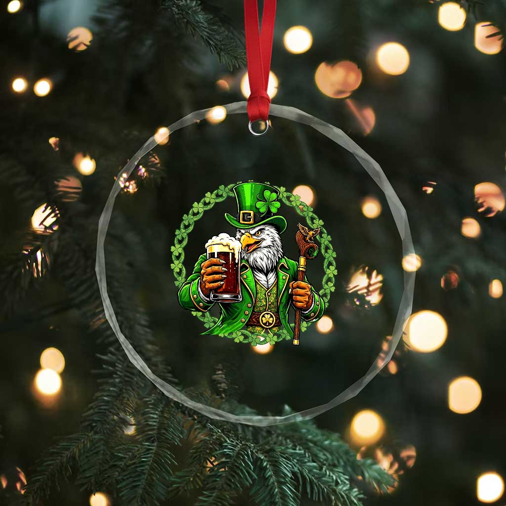 Irish Patriotic Eagle Leprechaun Crystal Glass Ornament St Patricks Day Gift TS12 Print Your Wear