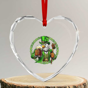 Irish Patriotic Eagle Leprechaun Heart Crystal Glass Ornament St Patricks Day Gift TS12 Transparent Glass 3'' Heart Print Your Wear