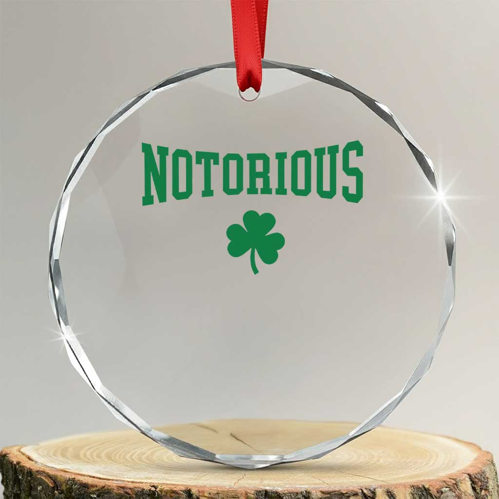 Irish Pride Boxing Fighting Notorious Crystal Glass Ornament Retro Shamrock Varsity Irish Lucky Clover Graphic TS10 Transparent Glass 3'' Circle Print Your Wear