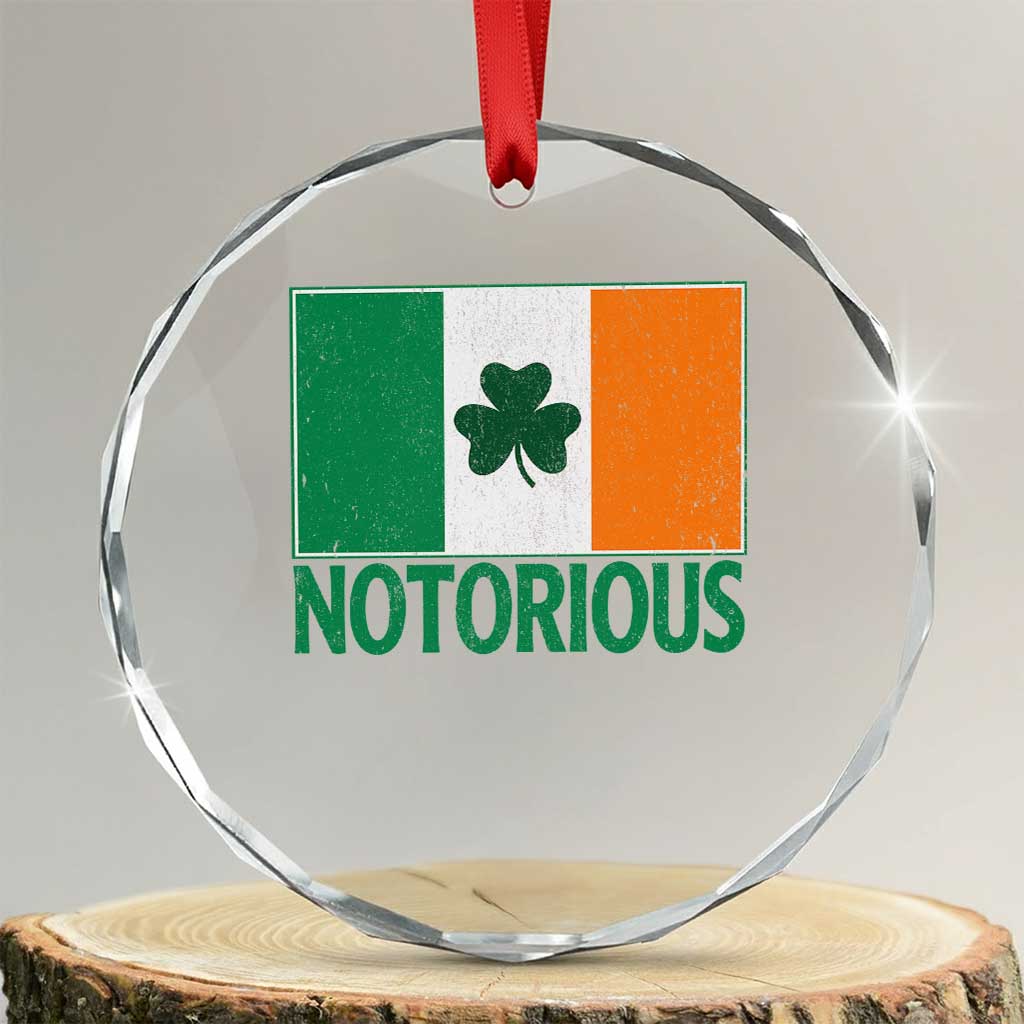 Irish Pride Boxing Fighting Notorious Crystal Glass Ornament Vintage Ireland Flag Irish Retro Throwback TS10 Transparent Glass 3'' Circle Print Your Wear