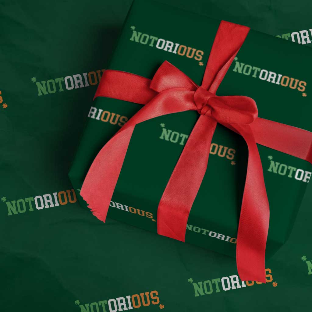 Irish Pride Boxing Fighting Notorious Wrapping Paper Roll Irish Flag Lucky Shamrock Graphic TS10 Green Print Your Wear