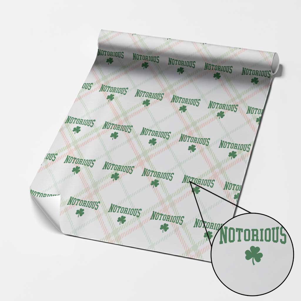 Irish Pride Boxing Fighting Notorious Wrapping Paper Roll Retro Shamrock Varsity Irish Lucky Clover Graphic TS10 Christmas Plaid Print Your Wear