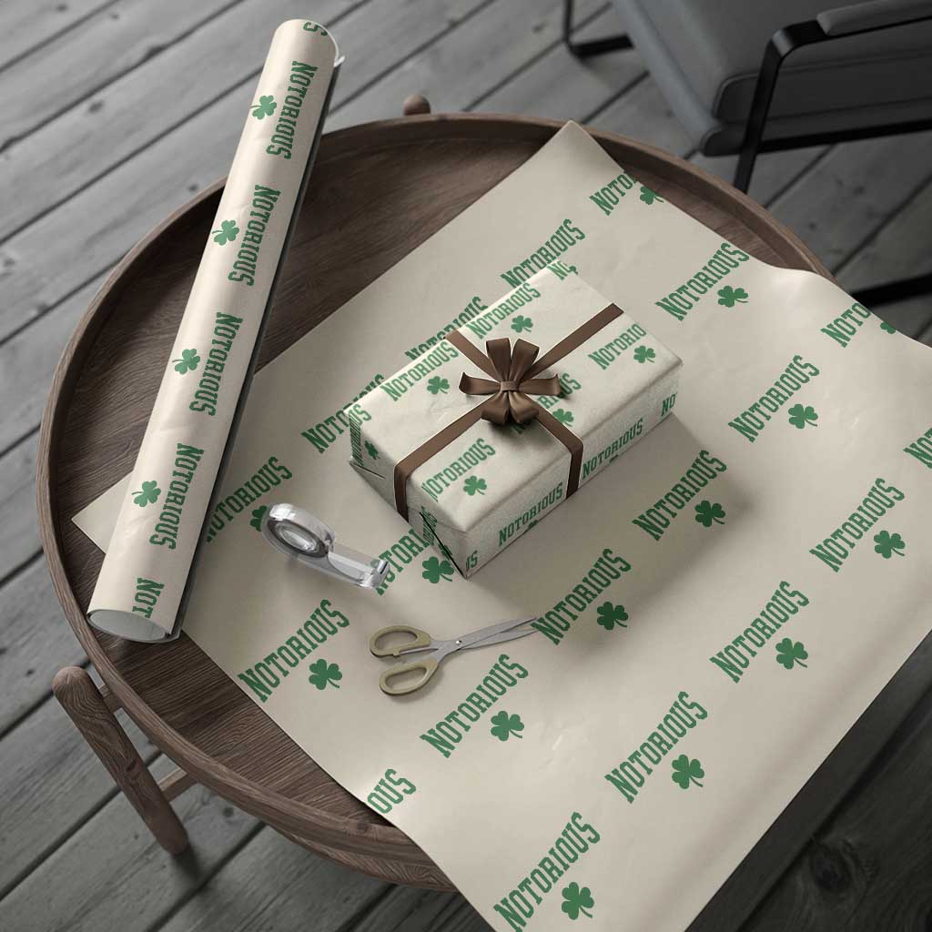 Irish Pride Boxing Fighting Notorious Wrapping Paper Roll Retro Shamrock Varsity Irish Lucky Clover Graphic TS10 Beige Print Your Wear
