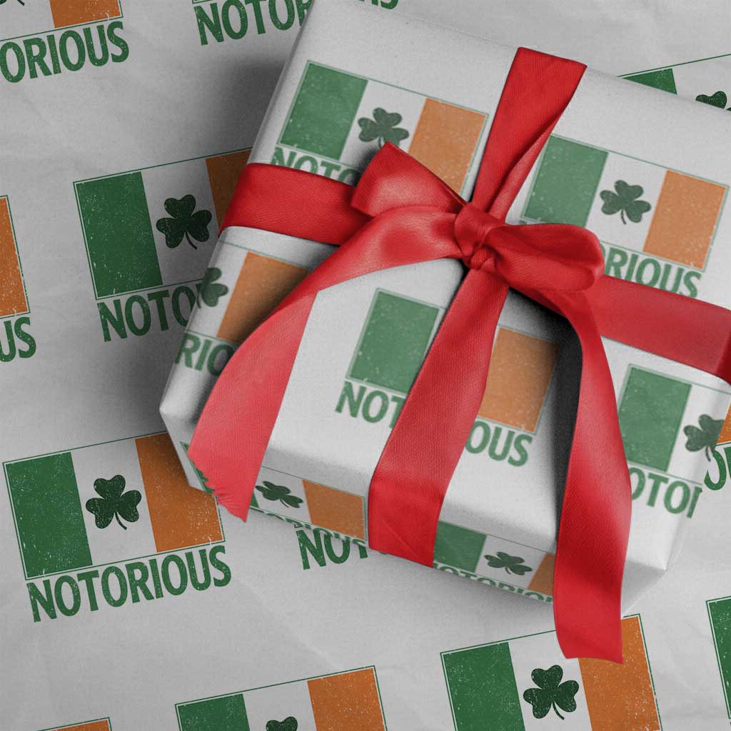 Irish Pride Boxing Fighting Notorious Wrapping Paper Roll Vintage Ireland Flag Irish Retro Throwback TS10 White Print Your Wear