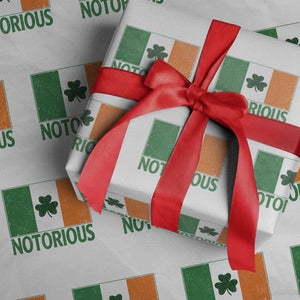 Irish Pride Boxing Fighting Notorious Wrapping Paper Roll Vintage Ireland Flag Irish Retro Throwback TS10 White Print Your Wear
