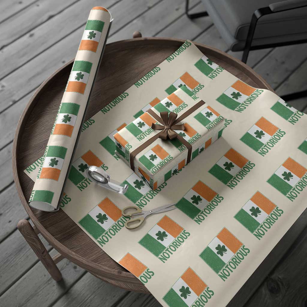 Irish Pride Boxing Fighting Notorious Wrapping Paper Roll Vintage Ireland Flag Irish Retro Throwback TS10 Beige Print Your Wear