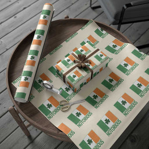 Irish Pride Boxing Fighting Notorious Wrapping Paper Roll Vintage Ireland Flag Irish Retro Throwback TS10 Beige Print Your Wear