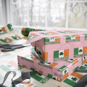 Irish Pride Boxing Fighting Notorious Wrapping Paper Roll Vintage Ireland Flag Irish Retro Throwback TS10 Light Pink Print Your Wear