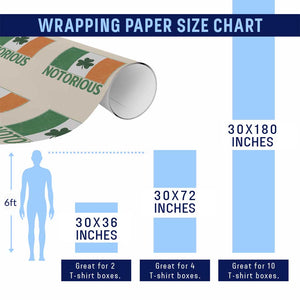 Irish Pride Boxing Fighting Notorious Wrapping Paper Roll Vintage Ireland Flag Irish Retro Throwback TS10 Print Your Wear