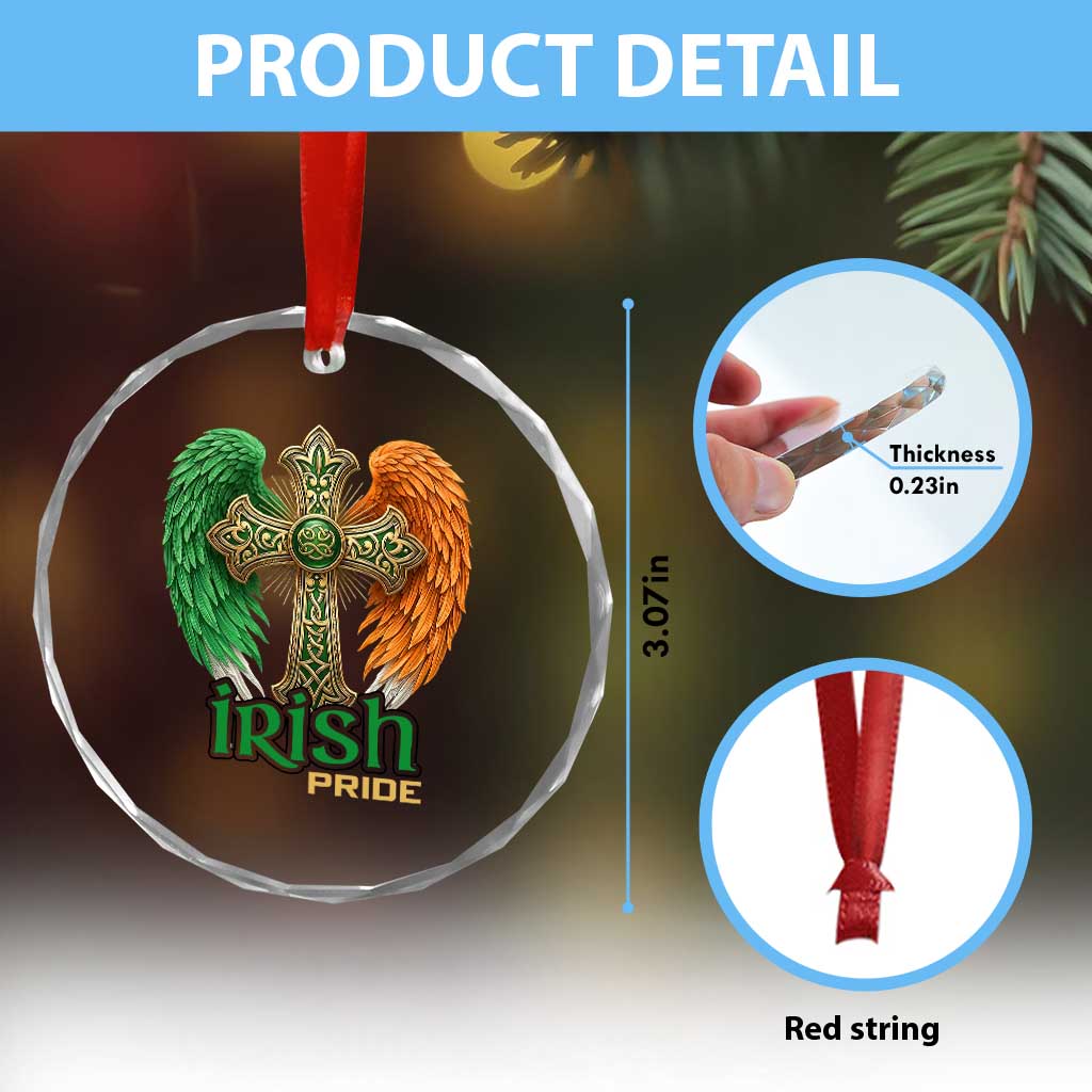 Irish Pride Celtic Cross Crystal Glass Ornament Christian Gift TS12 Print Your Wear