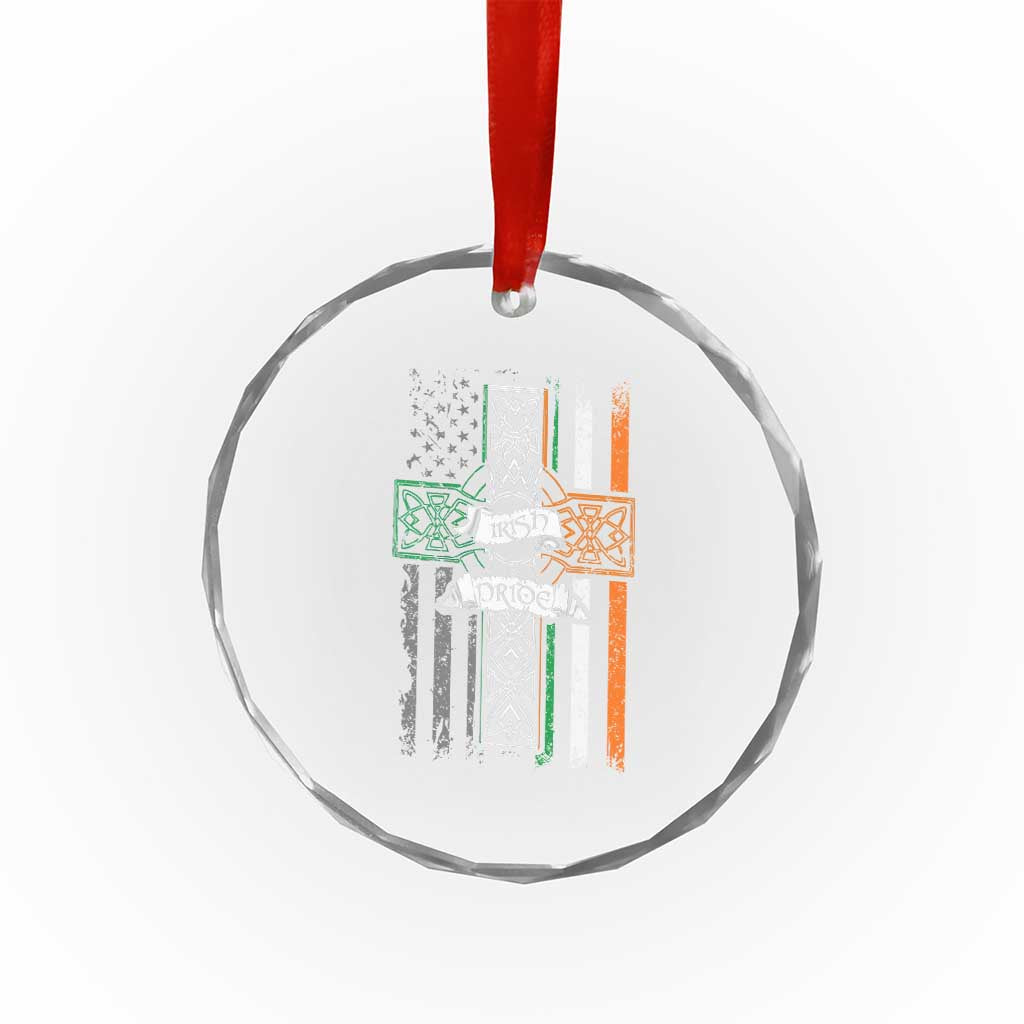 Irish Pride Crystal Glass Ornament American Flag Celtic Cross St Patricks Day TS02 Print Your Wear
