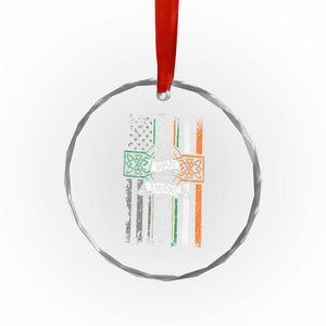 Irish Pride Crystal Glass Ornament American Flag Celtic Cross St Patricks Day TS02 Print Your Wear