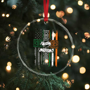 Irish Pride Crystal Glass Ornament American Flag Celtic Cross St Patricks Day TS02 Print Your Wear