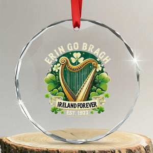 Irish Pride Crystal Glass Ornament Ireland Forever Erin Go Bragh Est 1922 Harp Shamrock TS11 Transparent Glass 3'' Circle Print Your Wear