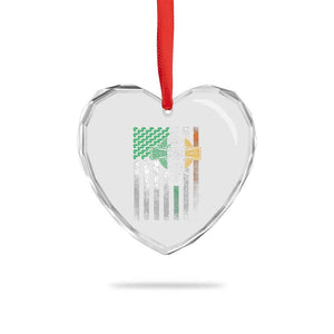 Irish Pride Heart Crystal Glass Ornament American Flag Celtic Cross Shamrock St Patrick's Day TS11 Print Your Wear