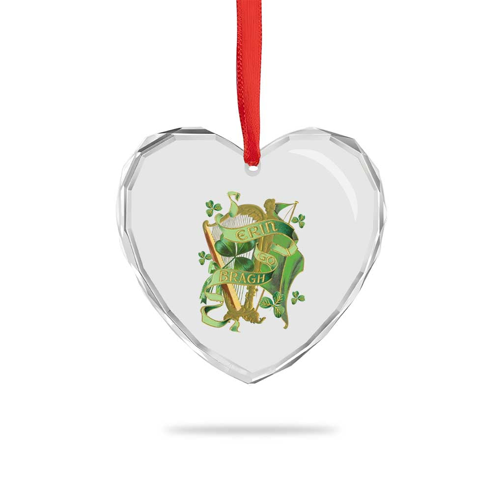 Irish Pride Heart Crystal Glass Ornament Erin Go Bragh Harp Shamrock St Patrick's Day TS11 Print Your Wear