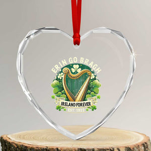 Irish Pride Heart Crystal Glass Ornament Ireland Forever Erin Go Bragh Est 1922 Harp Shamrock TS11 Transparent Glass 3'' Heart Print Your Wear