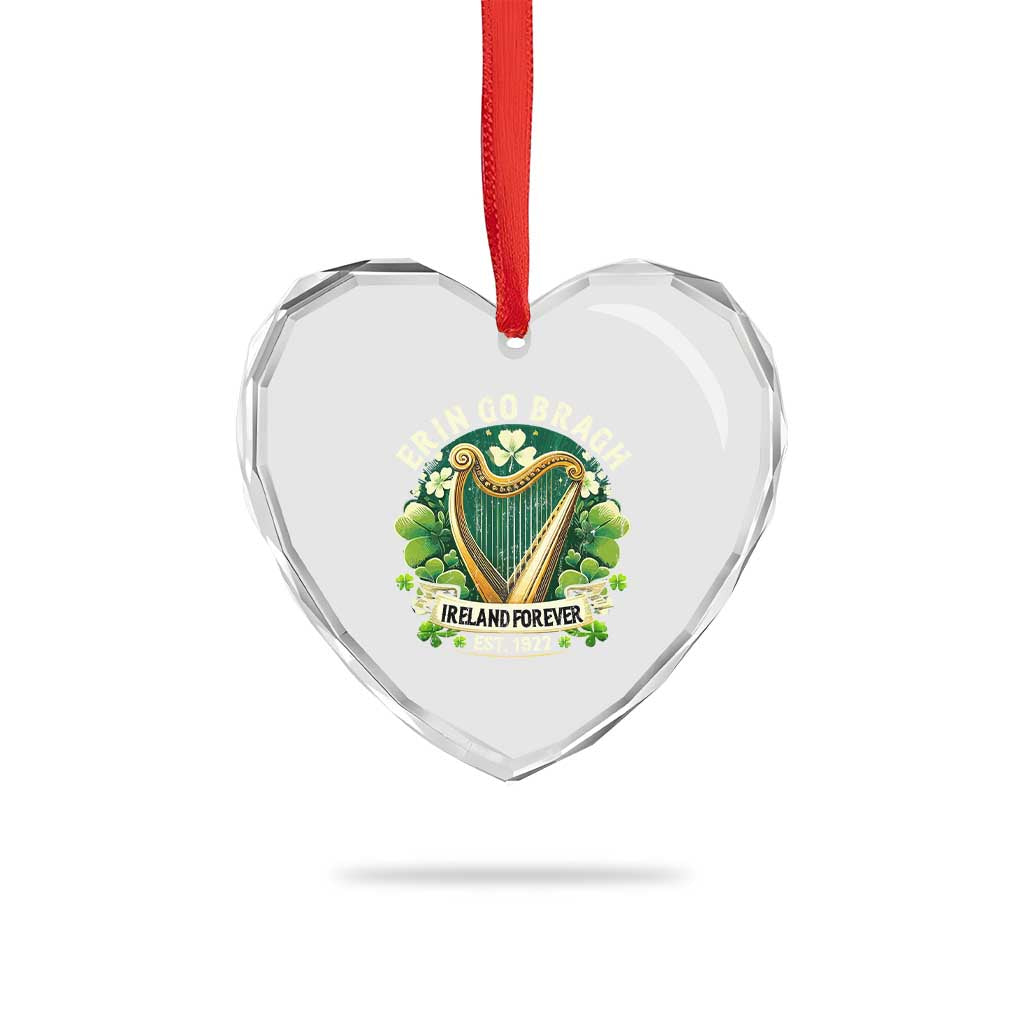 Irish Pride Heart Crystal Glass Ornament Ireland Forever Erin Go Bragh Est 1922 Harp Shamrock TS11 Print Your Wear