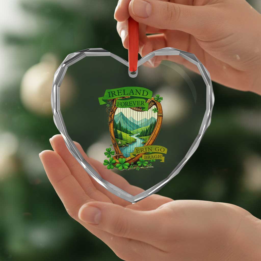 Irish Pride Heart Crystal Glass Ornament Ireland Forever Erin Go Bragh Harp Shamrock TS11 Print Your Wear