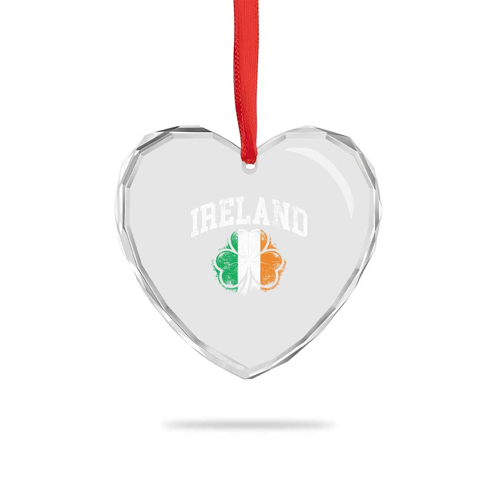 Irish Pride Heart Crystal Glass Ornament Ireland Shamrock Flag St Patricks Day TS11 Print Your Wear