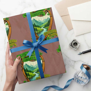 Irish Pride Wrapping Paper Roll Ireland Forever Erin Go Bragh Harp Shamrock TS11 Mocha Print Your Wear