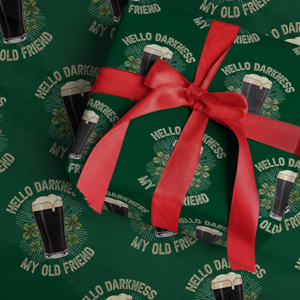 Irish Shamrock Beer Day Wrapping Paper Roll Hello Darkness My Old Friend TS10 Green Print Your Wear