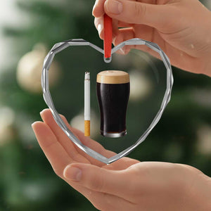 Irish Shamrock Beer Smoking Pub Drinking Humor Heart Crystal Glass Ornament TS14 Print Your Wear