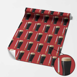Irish Shamrock Beer Smoking Pub Drinking Humor Wrapping Paper Roll TS14 Red Print Your Wear