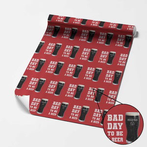 Irish Shamrock Beer Wrapping Paper Roll Bad Day To Be A Beer TS14 Red Print Your Wear