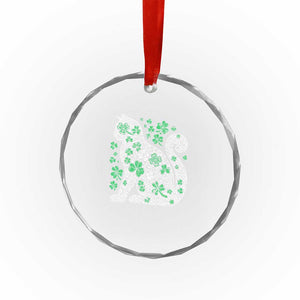 Irish Shamrock Cat Graphic Crystal Glass Ornament Saint Patrick Day for Cat Lovers TS02 Print Your Wear