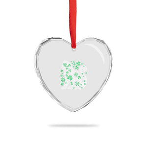 Irish Shamrock Cat Graphic Heart Crystal Glass Ornament Saint Patrick Day for Cat Lovers TS02 Print Your Wear