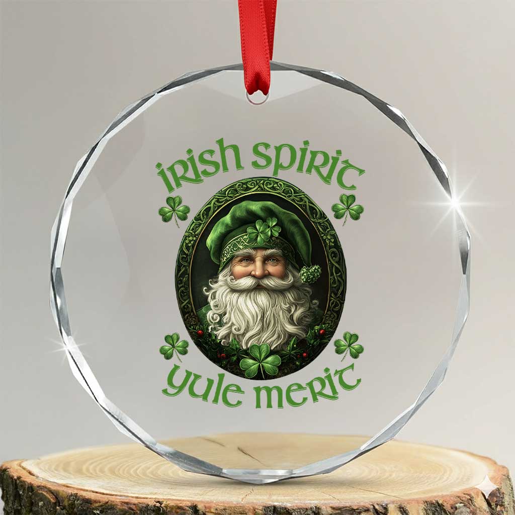 Irish Spirit Yule Merit Crystal Glass Ornament TS09 Transparent Glass 3'' Circle Print Your Wear