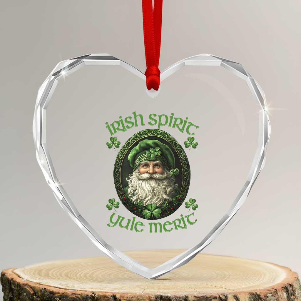 Irish Spirit Yule Merit Heart Crystal Glass Ornament TS09 Transparent Glass 3'' Heart Print Your Wear