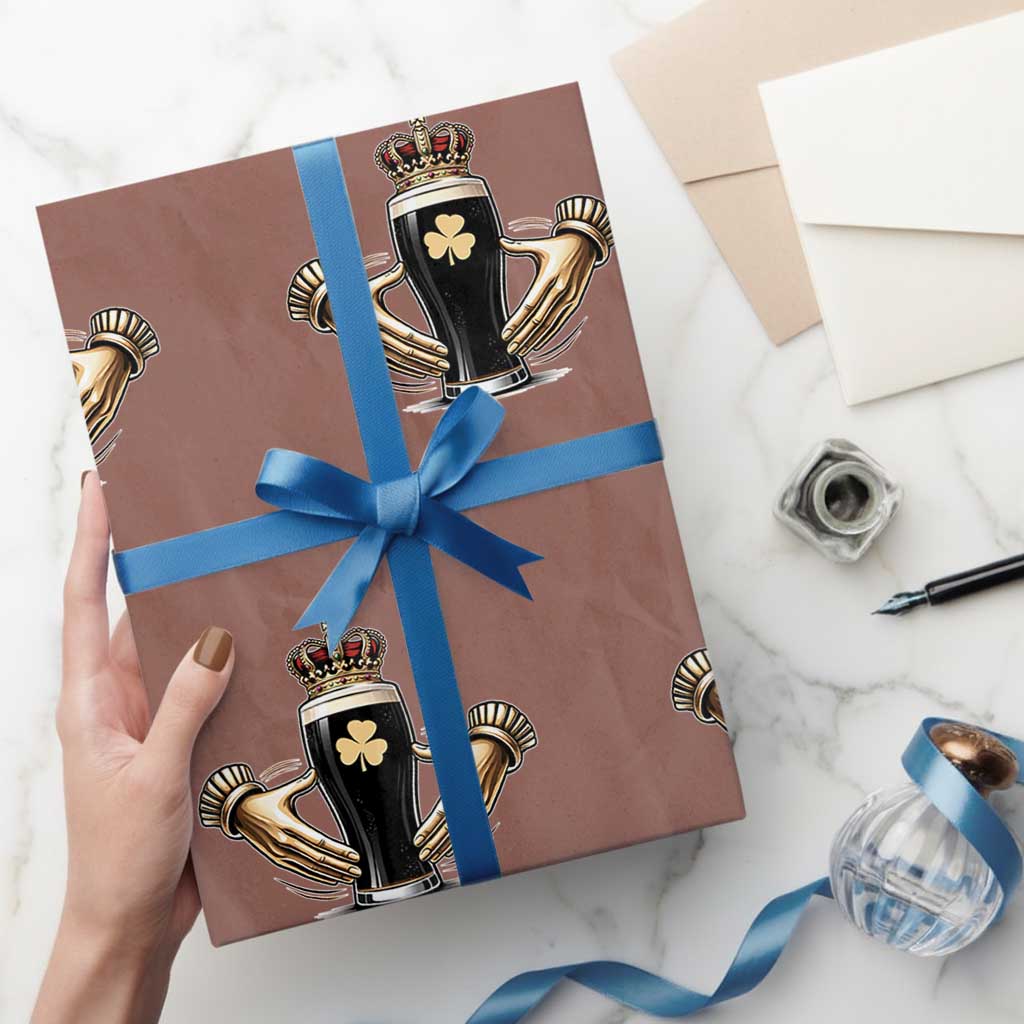 Irish Stout Claddagh Ring Beer Galway Ireland Souvenir Wrapping Paper Roll TS11 Mocha Print Your Wear