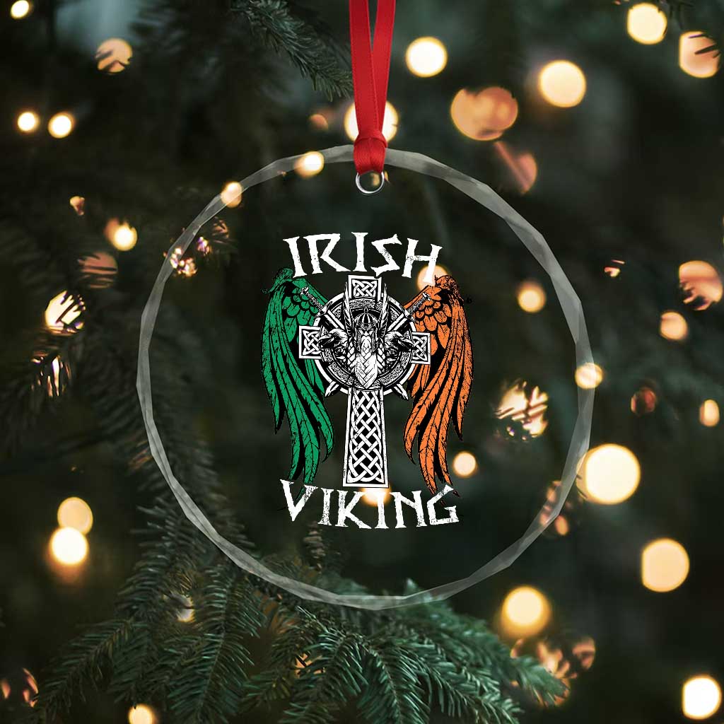 Irish Viking Crystal Glass Ornament Vintage Shamrock Celtic Viking Skull TS11 Print Your Wear