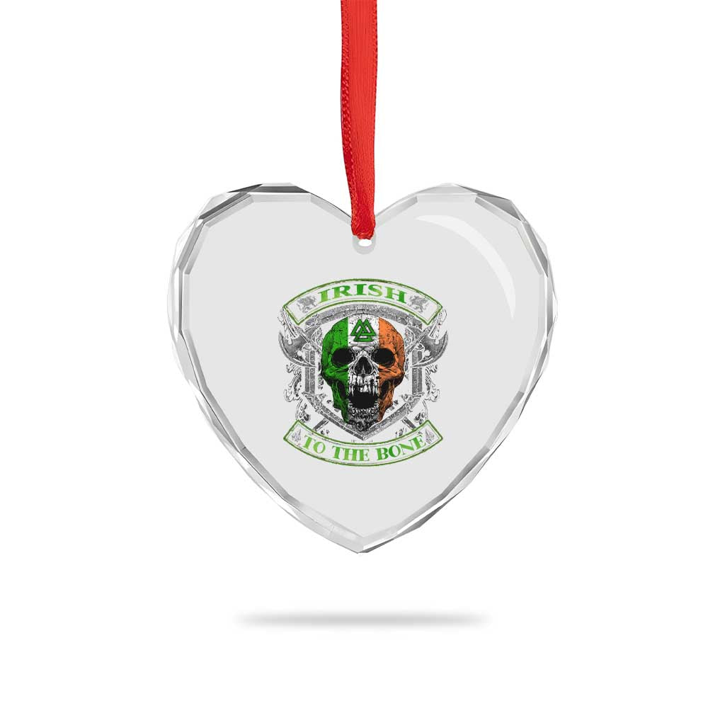Irish Viking Heart Crystal Glass Ornament Irish To The Bone Vintage Ireland Flag Skull TS11 Print Your Wear