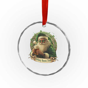 Irish Xmas Crystal Glass Ornament Nollaig Shona Duit Shamrock Santa Drinking Beer TS09 Print Your Wear