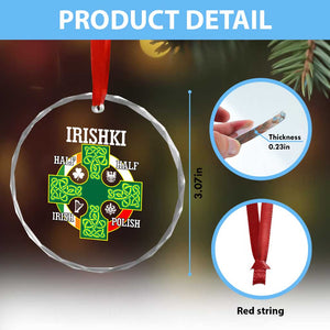 Irishki Half Irish Half Polish Crystal Glass Ornament Celtic Cross St Patricks TS11 Print Your Wear