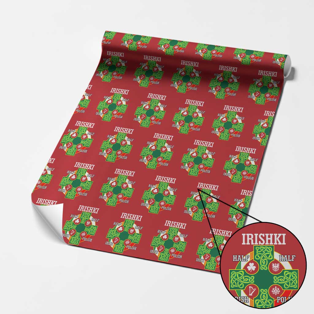 Irishki Half Irish Half Polish Wrapping Paper Roll Celtic Cross St Patricks TS11 Red Print Your Wear