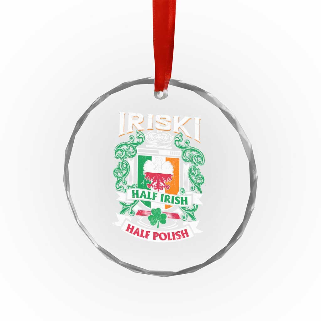 Iriski Half Irish Half Polish Crystal Glass Ornament Polish St Patricks Day Eagle TS11 Print Your Wear