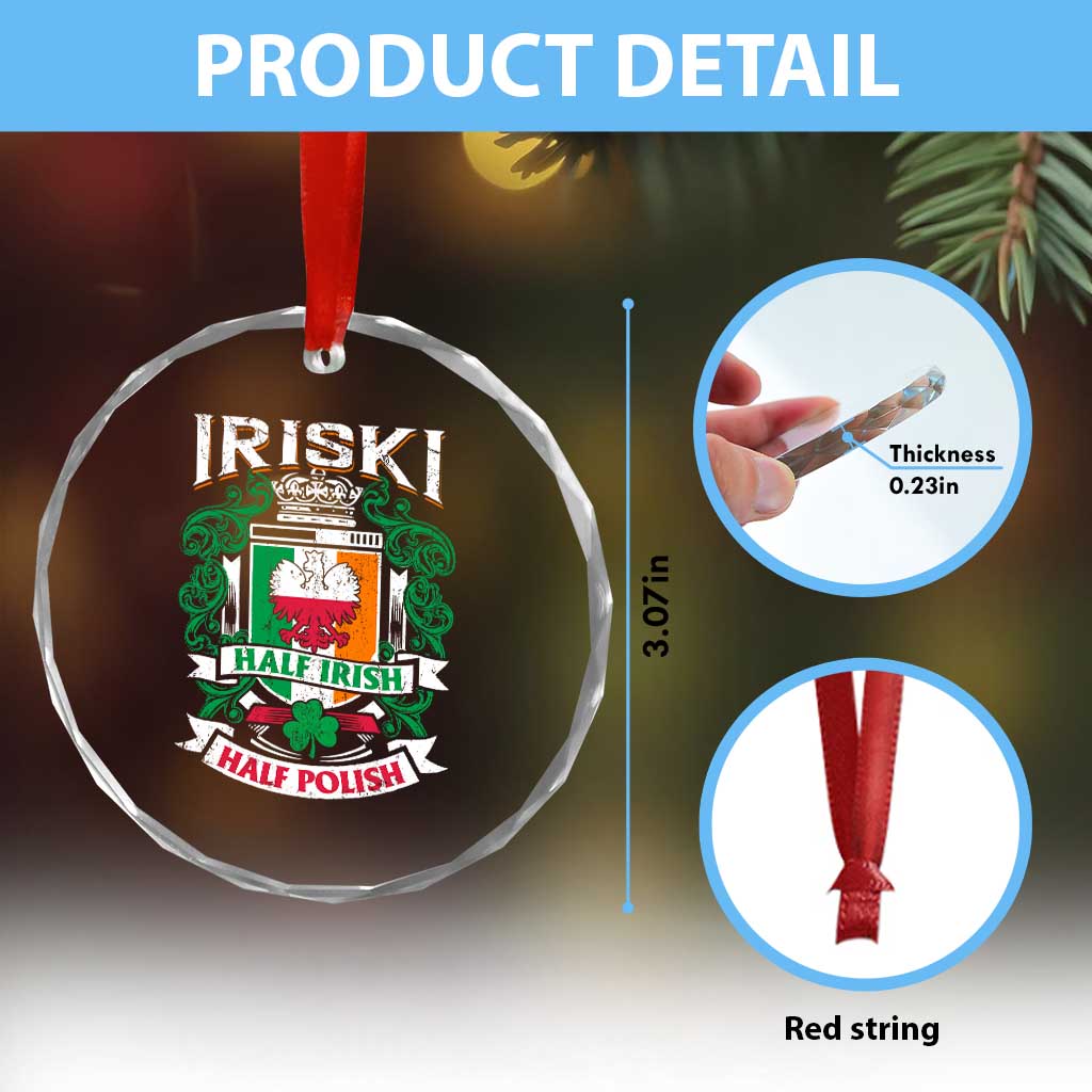 Iriski Half Irish Half Polish Crystal Glass Ornament Polish St Patricks Day Eagle TS11 Print Your Wear