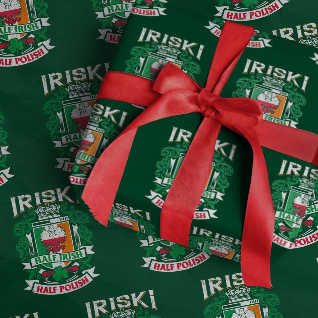Iriski Half Irish Half Polish Wrapping Paper Roll Polish St Patricks Day Eagle TS11 Green Print Your Wear